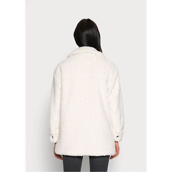 Esqualo-Fluffy Soft Teddy Coat- Off White - Picture 3 of 15